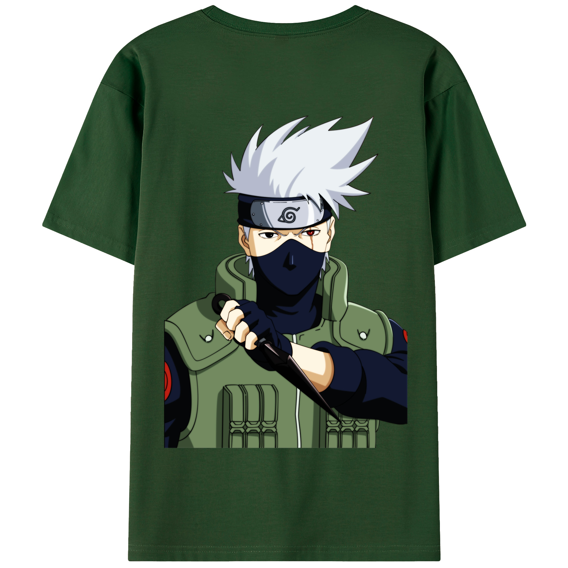 （画像用） NARUTO -ナルト- はたけ カカシ Hatake Kakashi 綿100％半袖Tシャツ（背面プリント）
